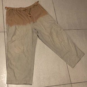 ISSEY MIYAKE Gradient Dye Brown Green Cotton Pants